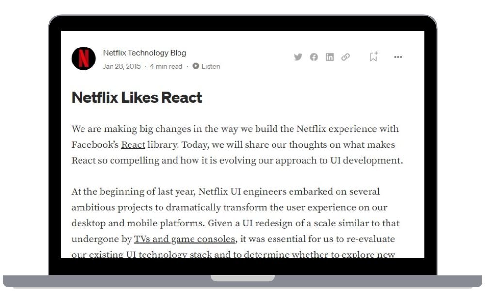 Netflix uses react