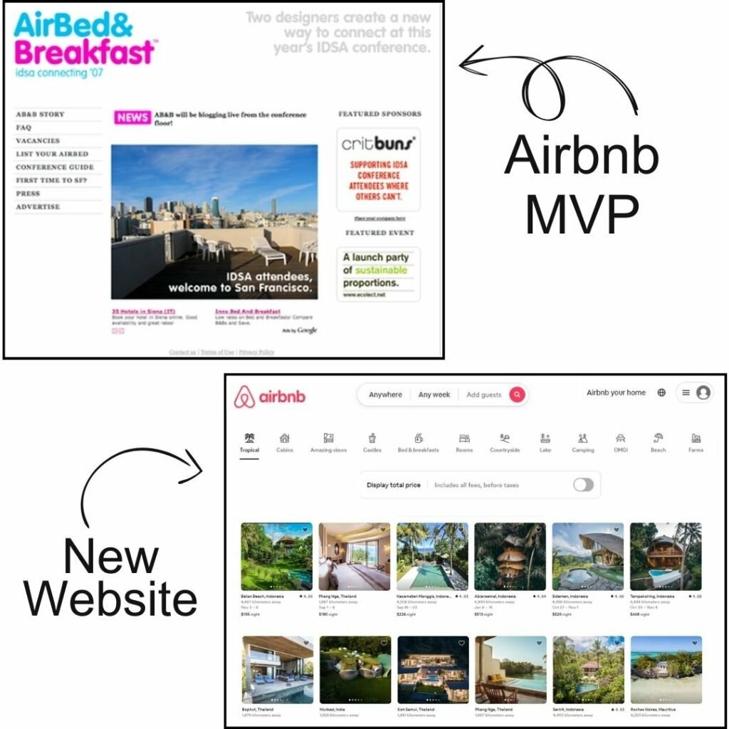 airbnb mvp website