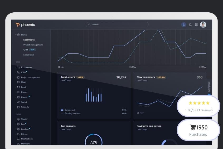 Phoenix Admin Dashboard & WebApp Template