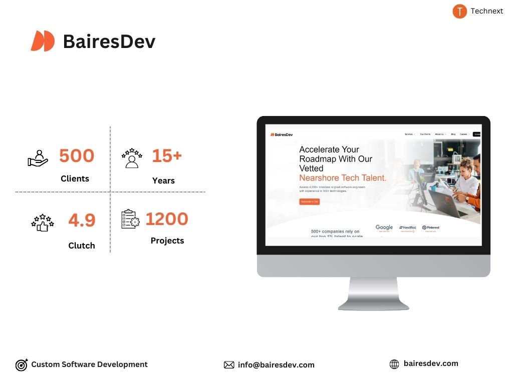 BairesDev Top Software Companies for Bootstrap development 