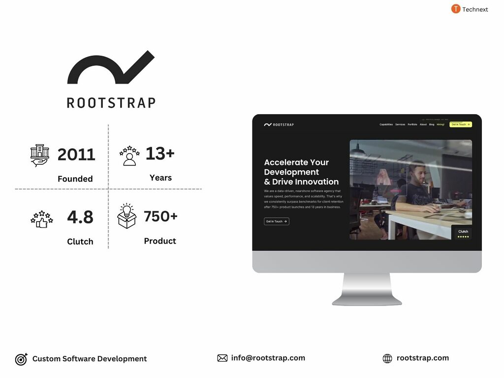 Rootstrap software companies for node js in usa