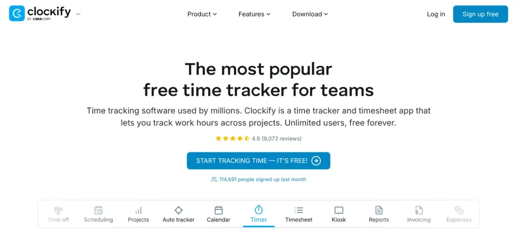 Clockify - The best Employee Time Tracking Tools